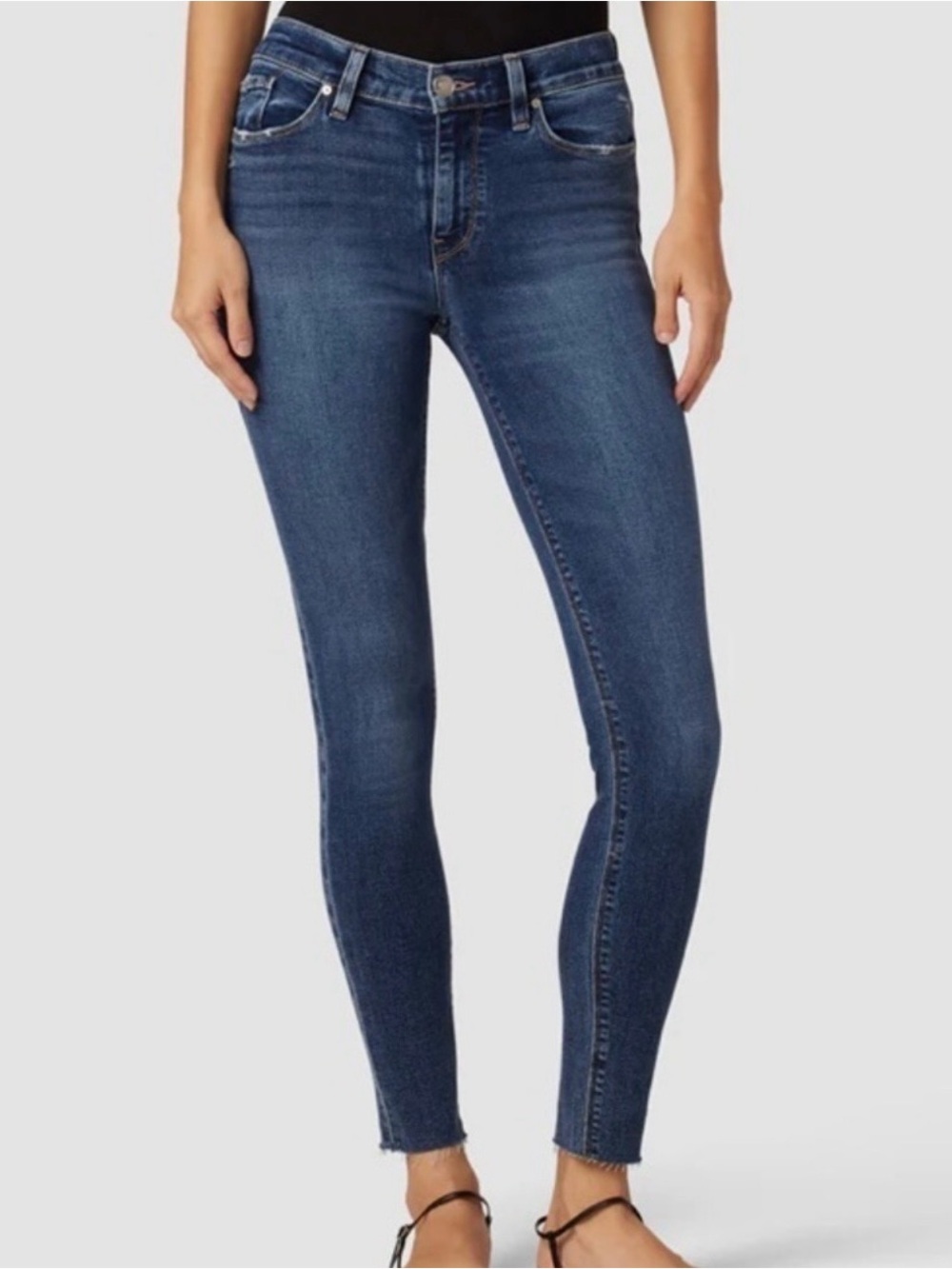 Hudson Nico Super Skinny Ankle Fray Hem Stretch Mid Rise Jeans Size 31
